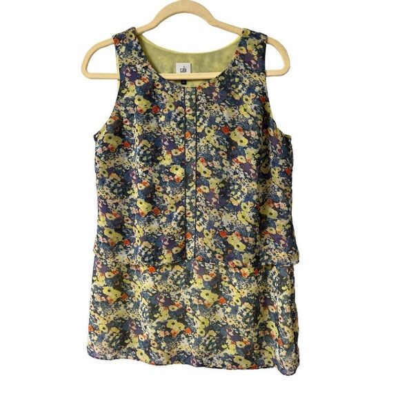 CAbi Positano floral layered tank sz S Style 5041 - Picture 2 of 5